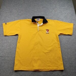 Barbarian Rugby Polo Shirt Mens Large Yellow CARFU Referee Society Preshrunk